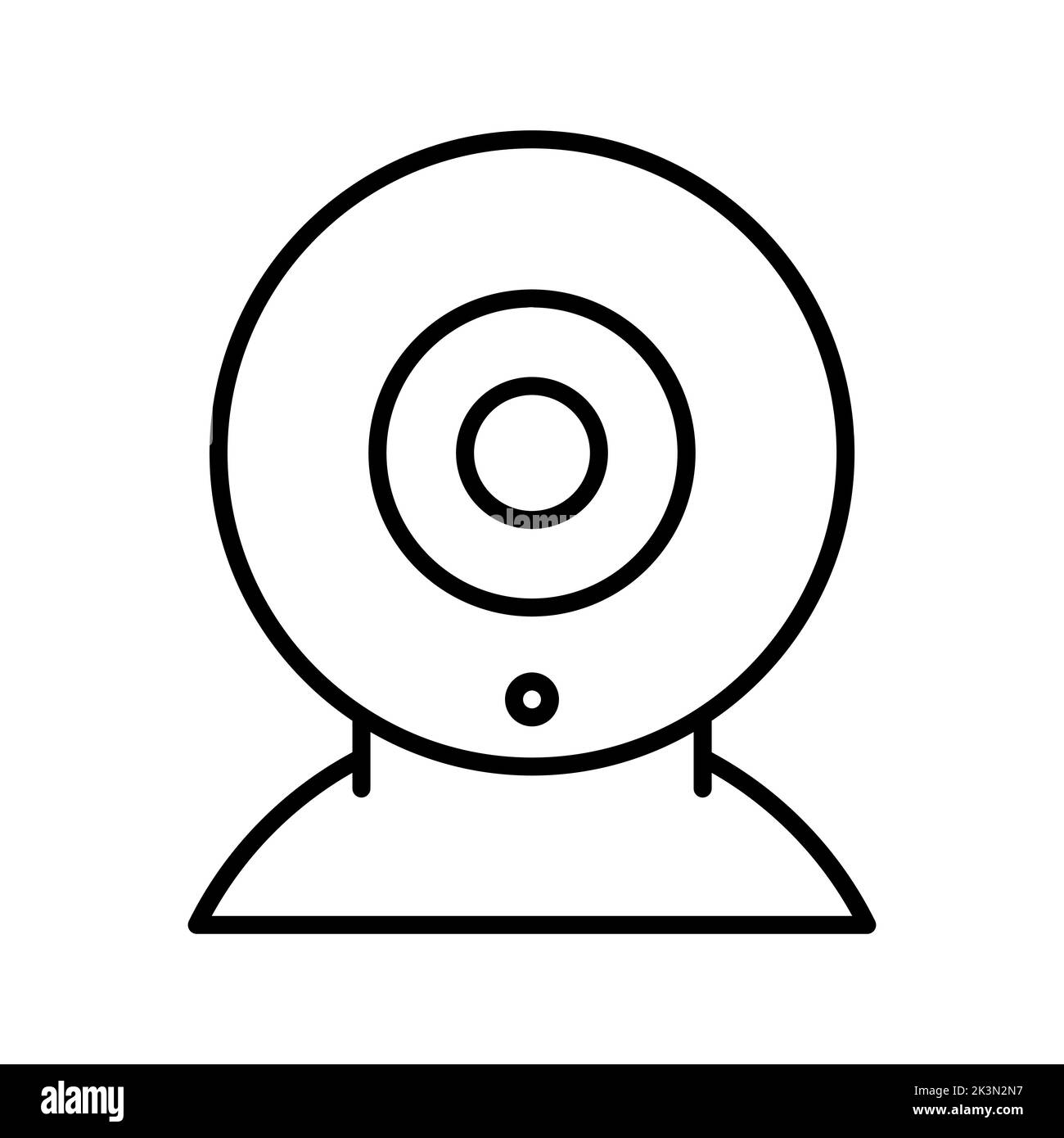Icône de webcam. Icône de caméra linéaire noire. Illustration vectorielle. Symbole de la webcam Illustration de Vecteur