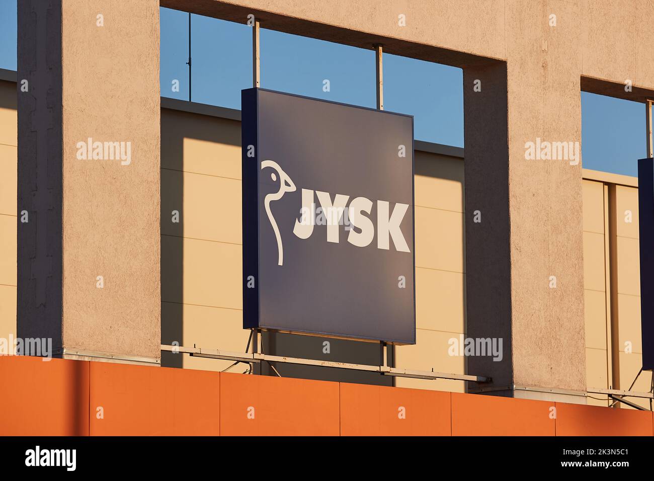 Affiche avant du magasin JYSK Banque D'Images