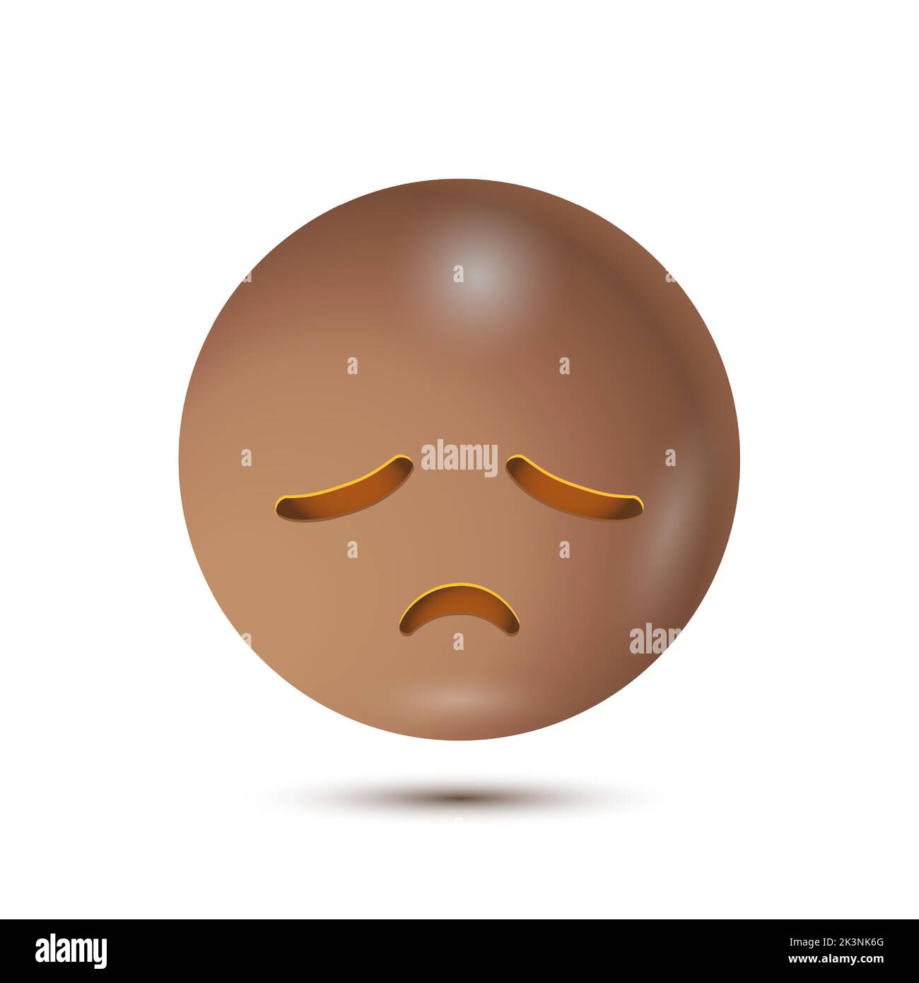 Triste, triste visage, sorrowful. Drôle émoticône jaune. Emoji. Isolé dans fond blanc. Pour la collection de conception de personnages émoticônes. Pour interface web Illustration de Vecteur