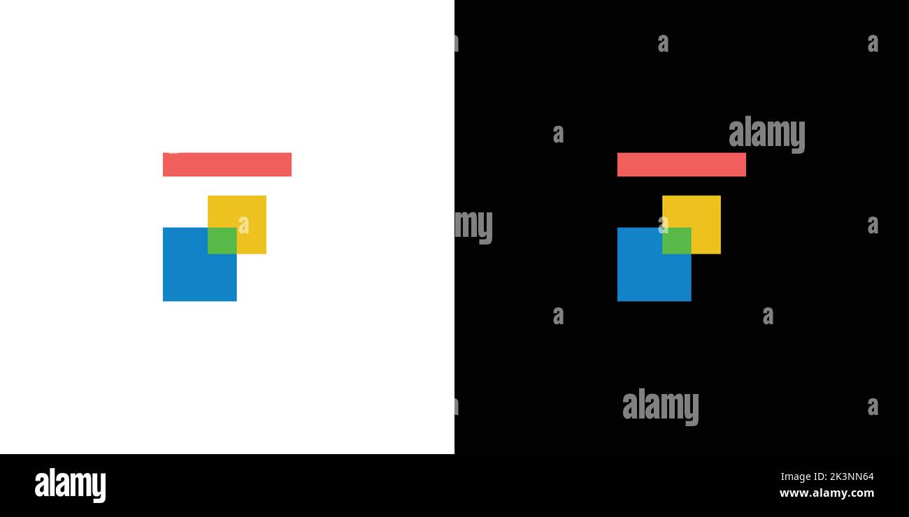 Un logo créatif de rectangles colorés formant la lettre F Illustration de Vecteur Un logo créatif de rectangles colorés formant la lettre F Illustration de Vecteur
