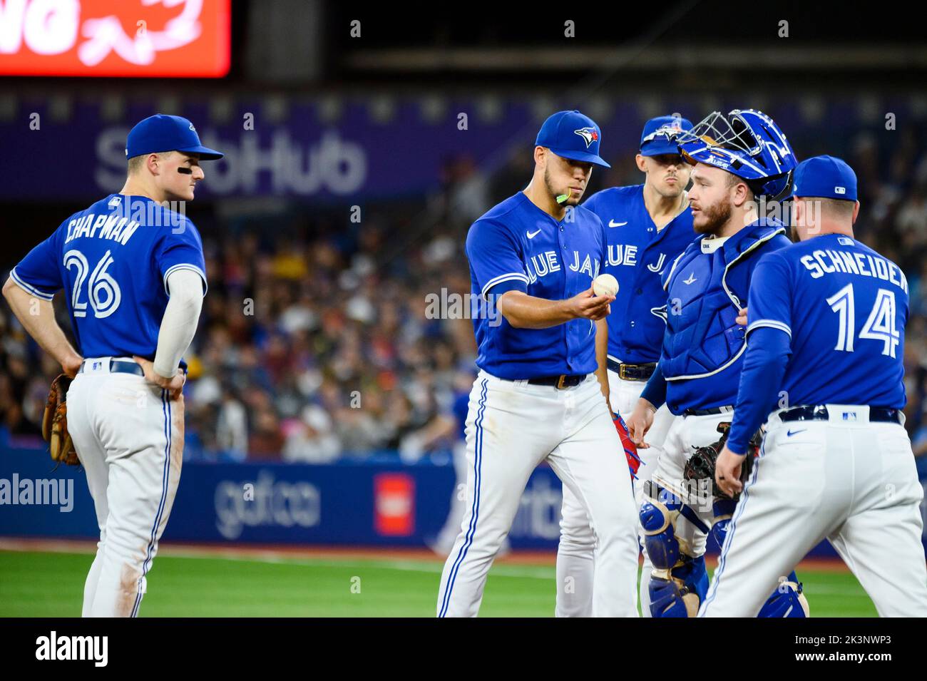 Toronto, Canada, 27 Septembre 2022, Toronto Les Blue Jays Commençant Le ...