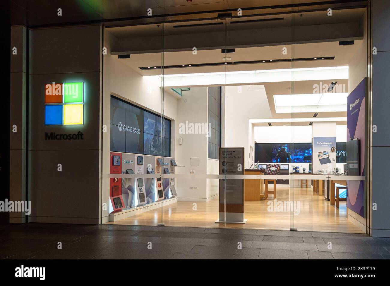 Le magasin Microsoft de Pitt Street Mall, dans le quartier central des affaires de Sydney Banque D'Images