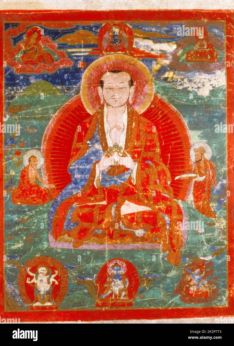 Thangka, peinture bouddhiste tibétaine, Rahula, style incertain, circa18th ou 19th siècle Banque D'Images