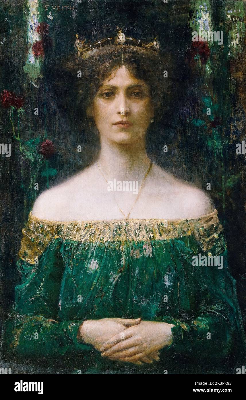 La fille du roi, portrait peint à l'huile sur toile par Eduard Veith, avant 1902 Banque D'Images