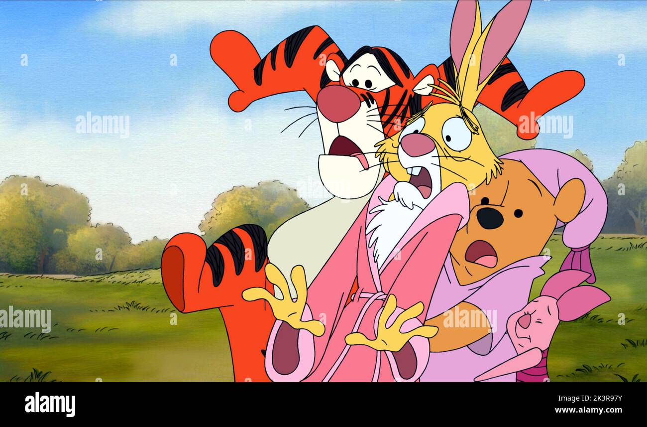 Tigger, Rabbit, Winnie l'ourson et Piglet film: Pooh'S Heffalump film (USA 2005) personnages: ,Rabbit,Winnie l'ourson et Piglet Directeur: Frank Nissen 10 février 2005 **AVERTISSEMENT** cette photographie est destinée à un usage éditorial exclusif et est protégée par les droits d'auteur de DISNEY et/ou du photographe attribué par la Société de film ou de production et ne peut être reproduite que par des publications dans le cadre de la promotion du film ci-dessus. Un crédit obligatoire pour DISNEY est requis. Le photographe doit également être crédité lorsqu'il est connu. Aucune utilisation commerciale ne peut être accordée sans l'autorisation écrite de la Société du film. Banque D'Images