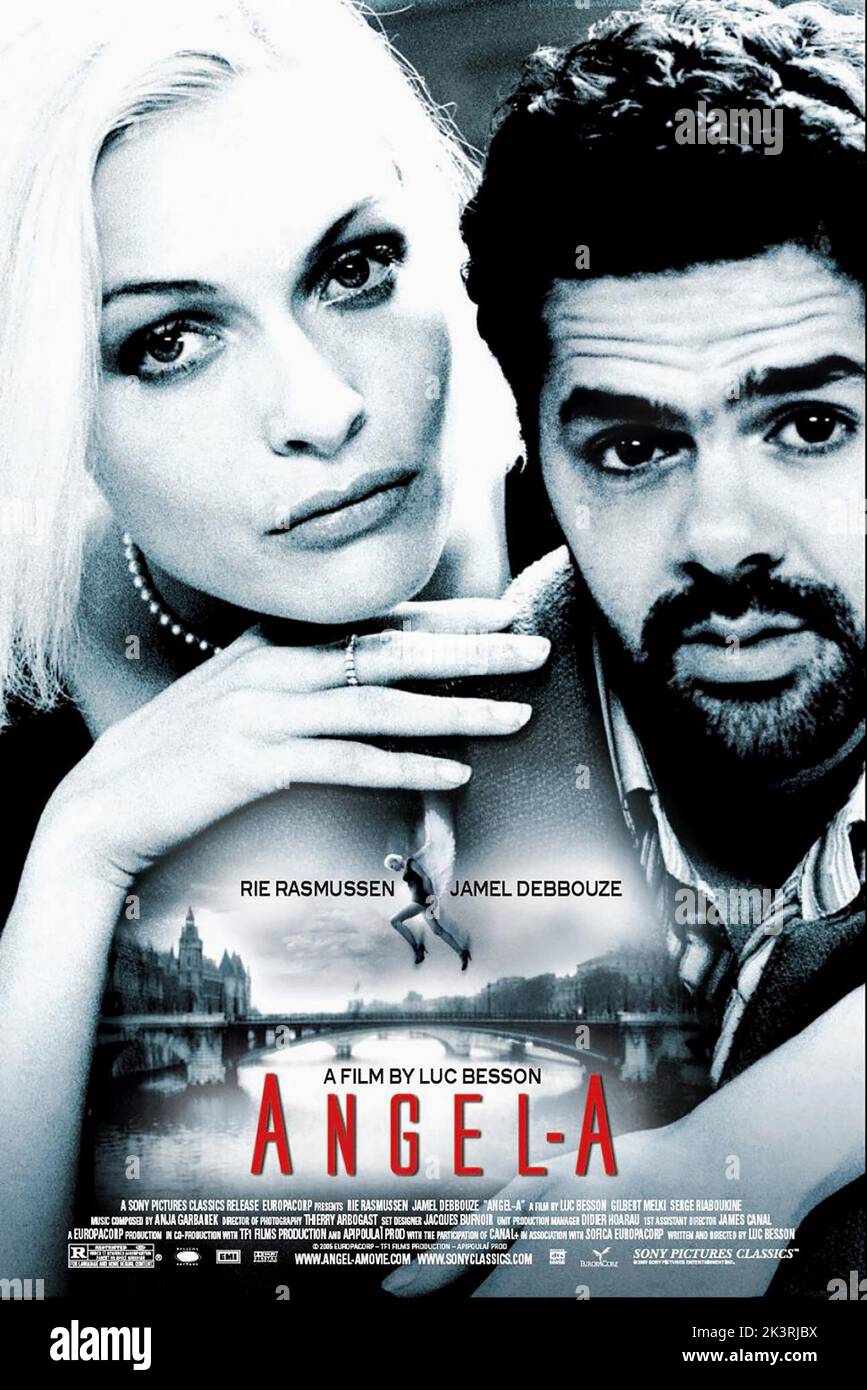 Rie Rasmussen & Jamel Debbouze Poster film : Angel-A (2005) personnages : Angel-A & Director : Luc Besson 21 décembre 2005 **AVERTISSEMENT** cette photographie est à usage éditorial exclusif et est le copyright de CANAL+ et/ou le photographe assigné par la Société de film ou de production et ne peut être reproduite que par des publications dans le cadre de la promotion du film ci-dessus. Un crédit obligatoire pour CANAL+ est requis. Le photographe doit également être crédité lorsqu'il est connu. Aucune utilisation commerciale ne peut être accordée sans l'autorisation écrite de la Société du film. Banque D'Images