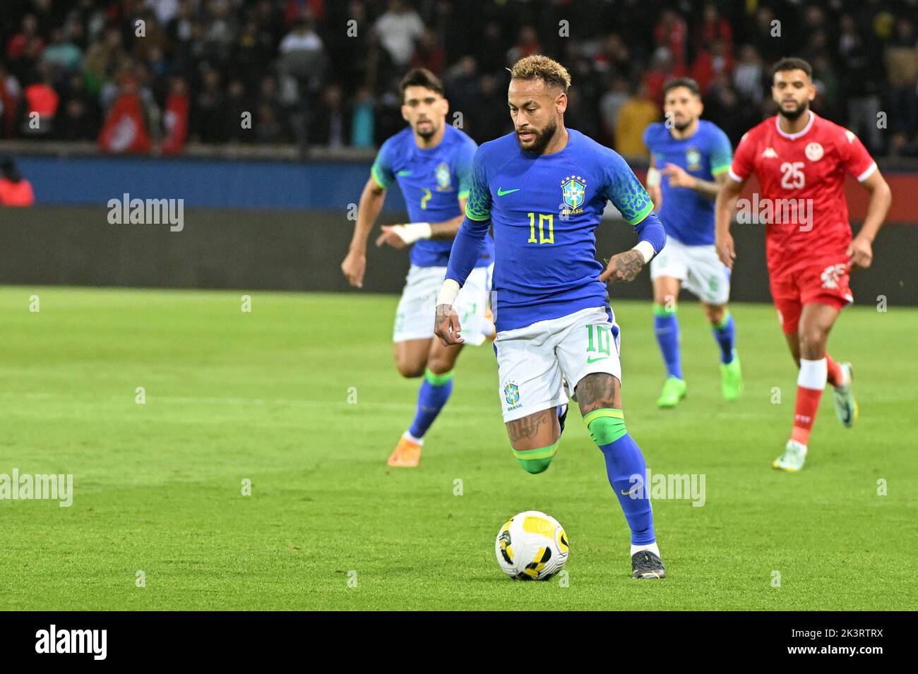 Paris, France. 27th septembre 2022. La Tunisie contre le Brésil avant la coupe du monde de jeu amical au Parc des Princes, Paris, France, sur 27 septembre 2022. (Photo de Lionel Urban/Sipa USA) crédit: SIPA USA/Alay Live News Banque D'Images