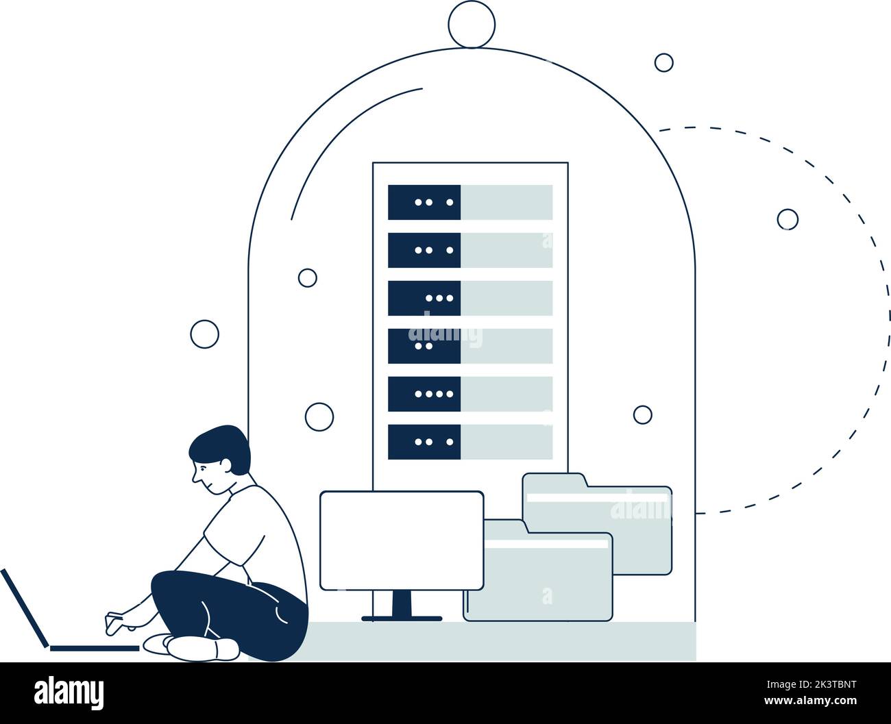 Concept de cybersécurité. Protection des données personnelles et des périphériques Illustration de Vecteur