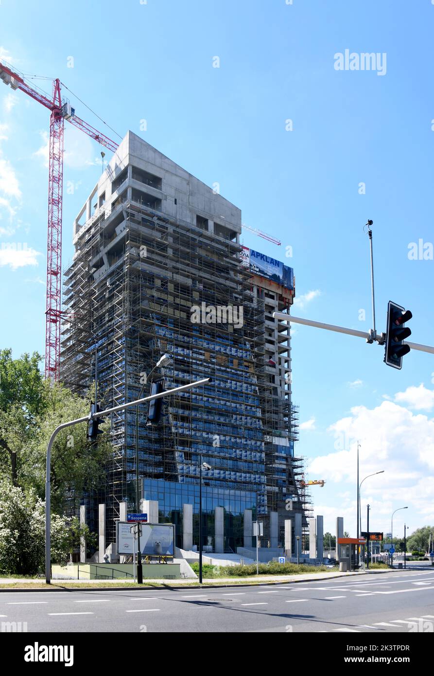 Immeuble de bureaux en construction, à Rzeszow, en Pologne Banque D'Images