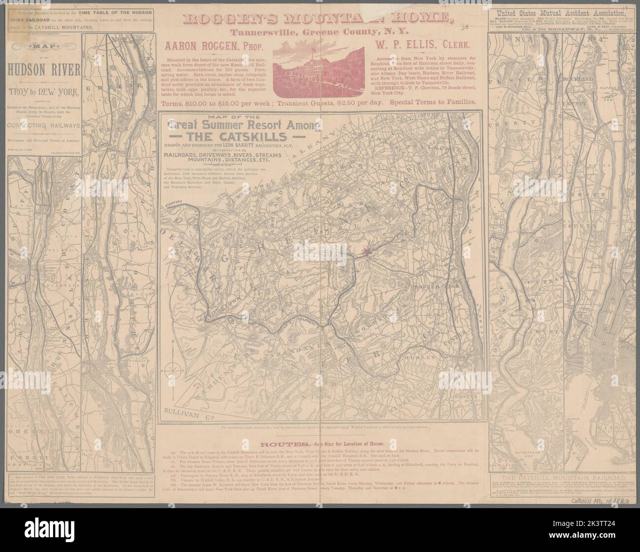 Carte des stations de catskill Banque de photographies et d’images à haute résolution Alamy