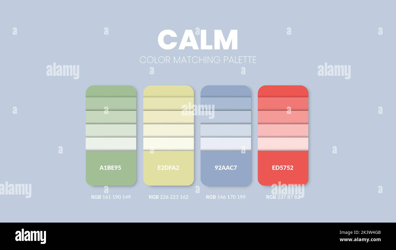 Calme mer couleur guide livre cartes échantillons. Palette de thèmes de couleurs ou collection de combinaisons de couleurs. Combinaisons de couleurs RVB ou HEXADÉCIMALES. Ensemble de couleurs tendance swatc Illustration de Vecteur