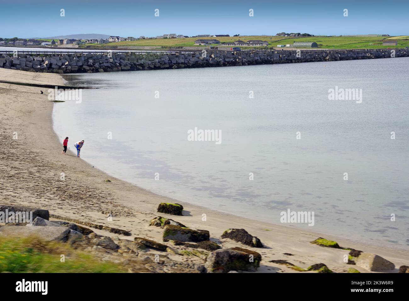 Orcades. Écosse, Grande-Bretagne. Les barrières de Churchill Banque D'Images