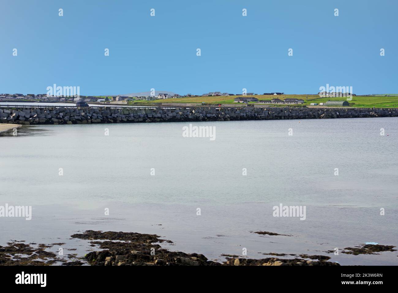 Orcades. Écosse, Grande-Bretagne. Les barrières de Churchill Banque D'Images