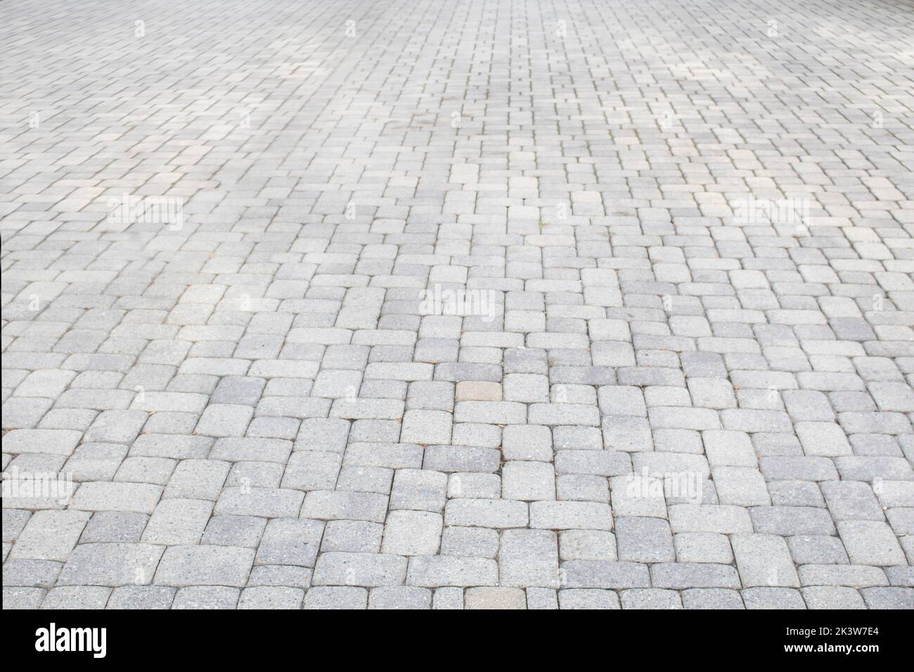 rue classique en brique blanche dans un point de vue de la route Banque D'Images