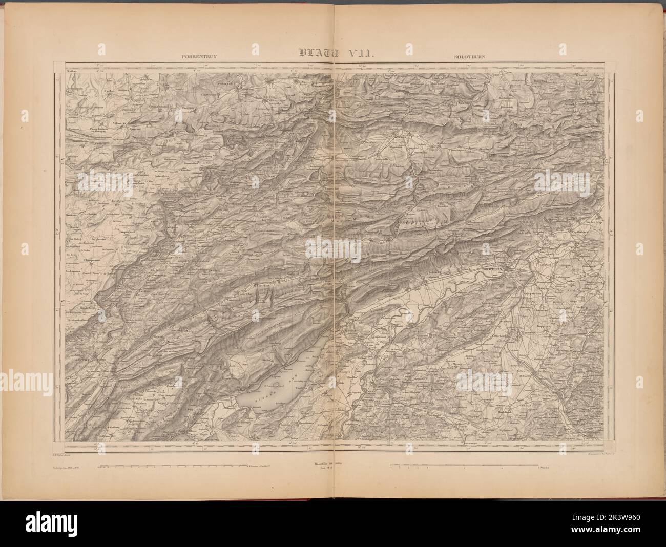 Blatt VII: Porrentruy, Soleure Cartographie. Cartes. 1879. Lionel Pincus et Princess Firyal Map Division. Suisse Banque D'Images
