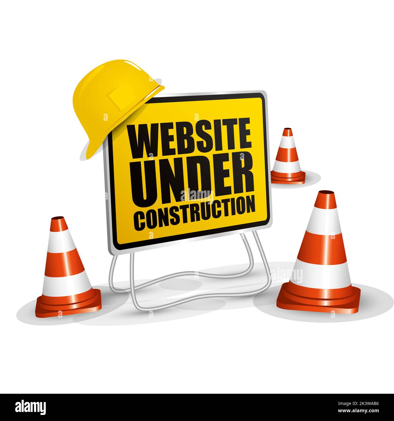 site web sous l'enseigne de construction avec des goujons illustration - thème de l'élément de conception Banque D'Images