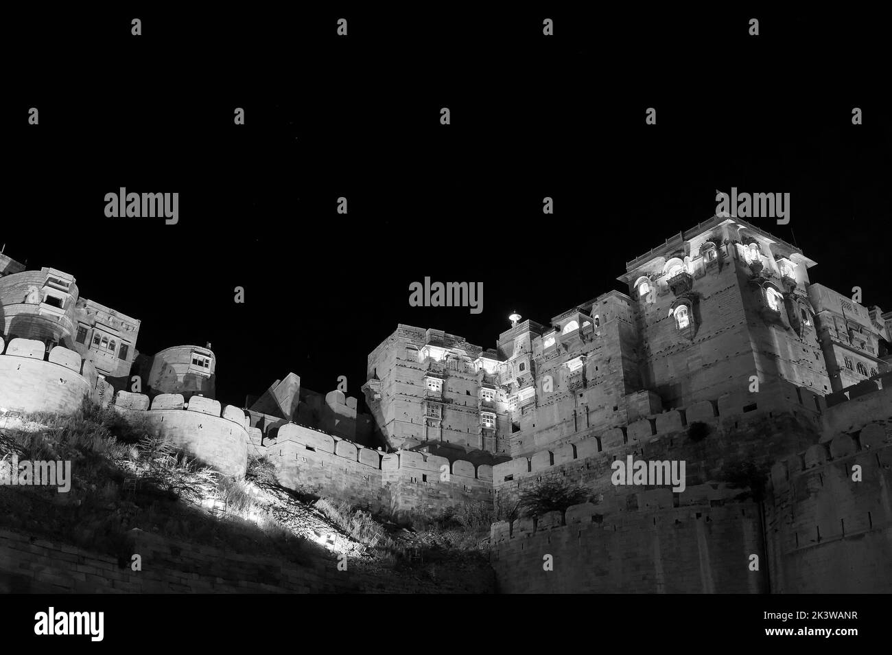 Jaisalmer,Rajasthan,Inde - 15 octobre 2019 : fort Jaisalmer ou Sonar Quila ou fort doré, en grès jaune, dans la lumière de l'après-midi. Banque D'Images