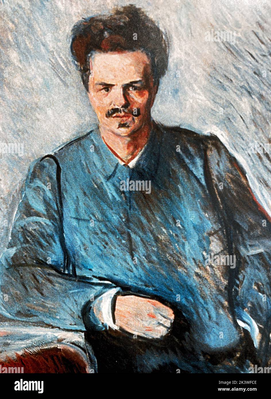 AUGUST STRINDBERG (1849-19120) dramaturge suédois, romancier et poète dans le portrait de 1892 d'Edvard Munch Banque D'Images