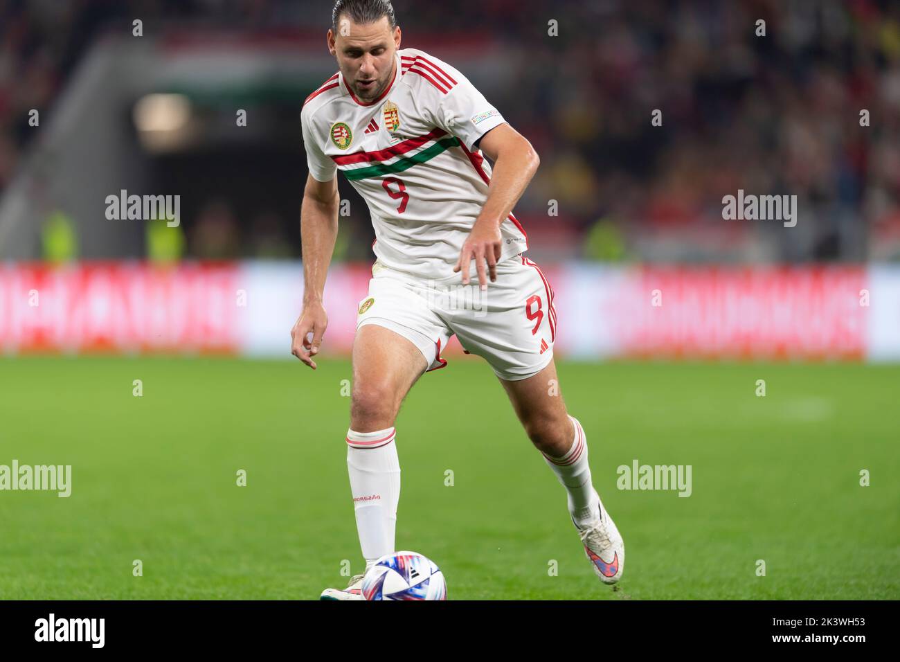 Adam Szalai (Hongrie) lors du match de l'UEFA 'Ligue des Nations 2022-2023' entre la Hongrie 0-2 Italie à l'arène de Puskas sur 26 septembre 2022 à Budapest, Hongrie. Credit: Maurizio Borsari/AFLO/Alay Live News Banque D'Images