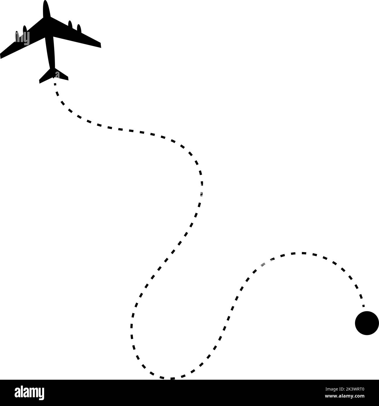 Piste de vol. Ligne de routage en pointillés. Piste plane Illustration de Vecteur