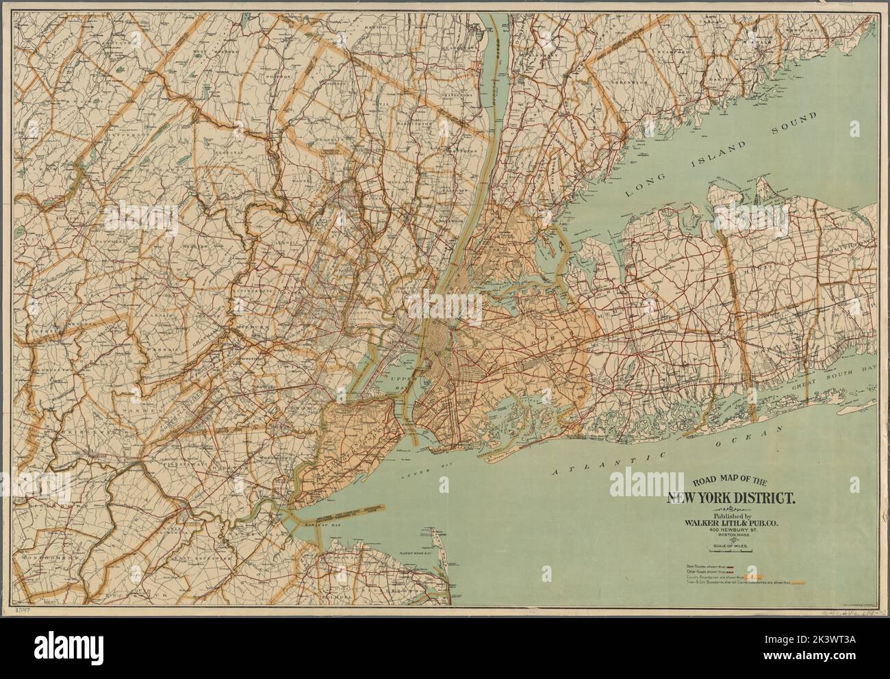 Impression de carte vintage du Queens NY : art mural ancien