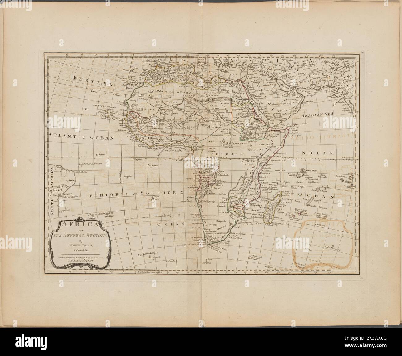 L'Afrique et ses plusieurs régions 1787. Dunn, Samuel, d. 1794. Cartographie. Cartes. Lionel Pincus et Princess Firyal Map Division. Atlas, Grande-Bretagne, Géographie, Afrique Banque D'Images