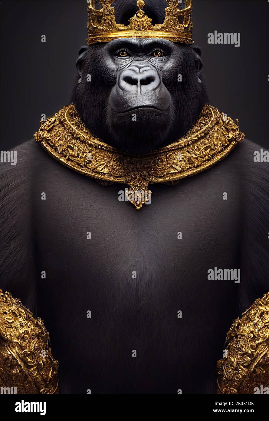 Dessin d'un roi de gorille Banque D'Images