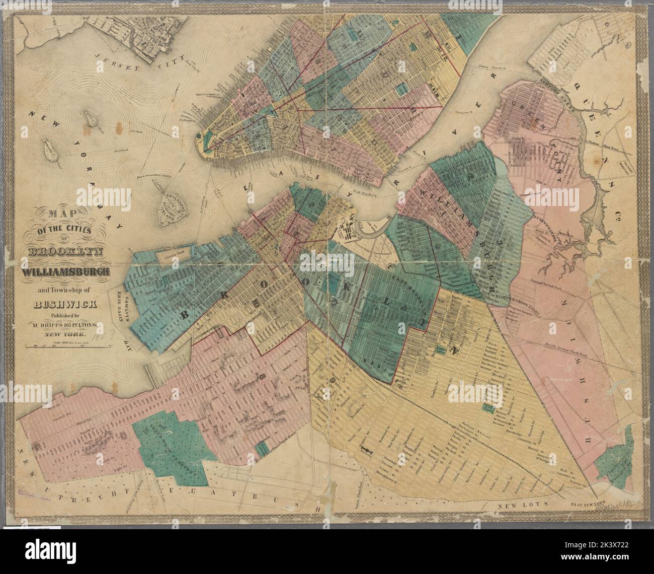 Carte du quartier de Brooklyn, New York. Cartographie. Cartes. 1910