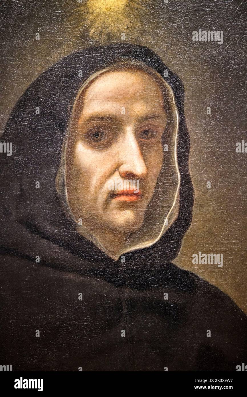 Portrait de FRA Angelico par Carlo Dolci au Musée San Marco Florence Italie Banque D'Images