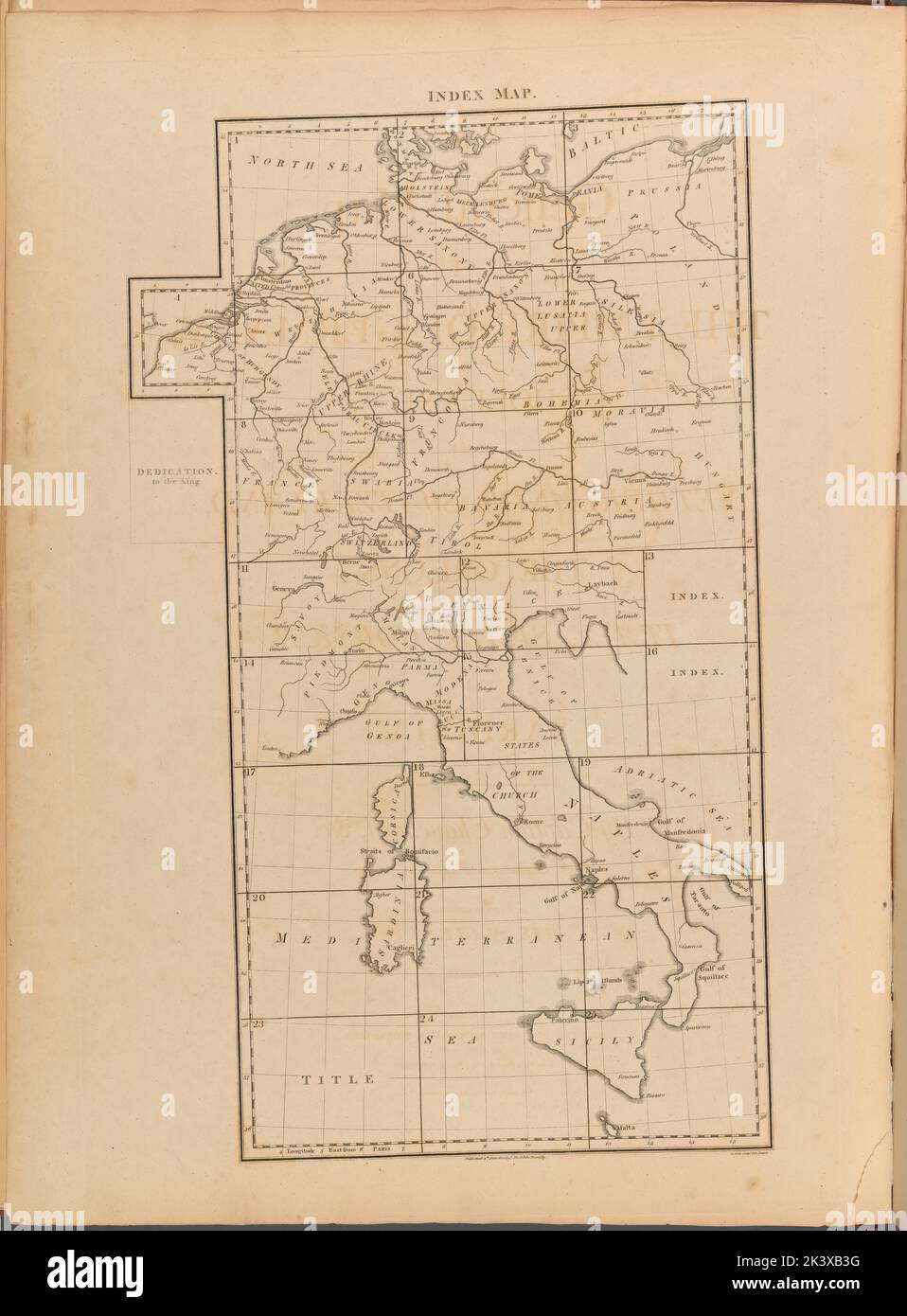 Plan d'index Gillet, Thomas. Cartographie. Cartes. 1800-06-04. Lionel Pincus et Princess Firyal Map Division. Europe , cartes Banque D'Images