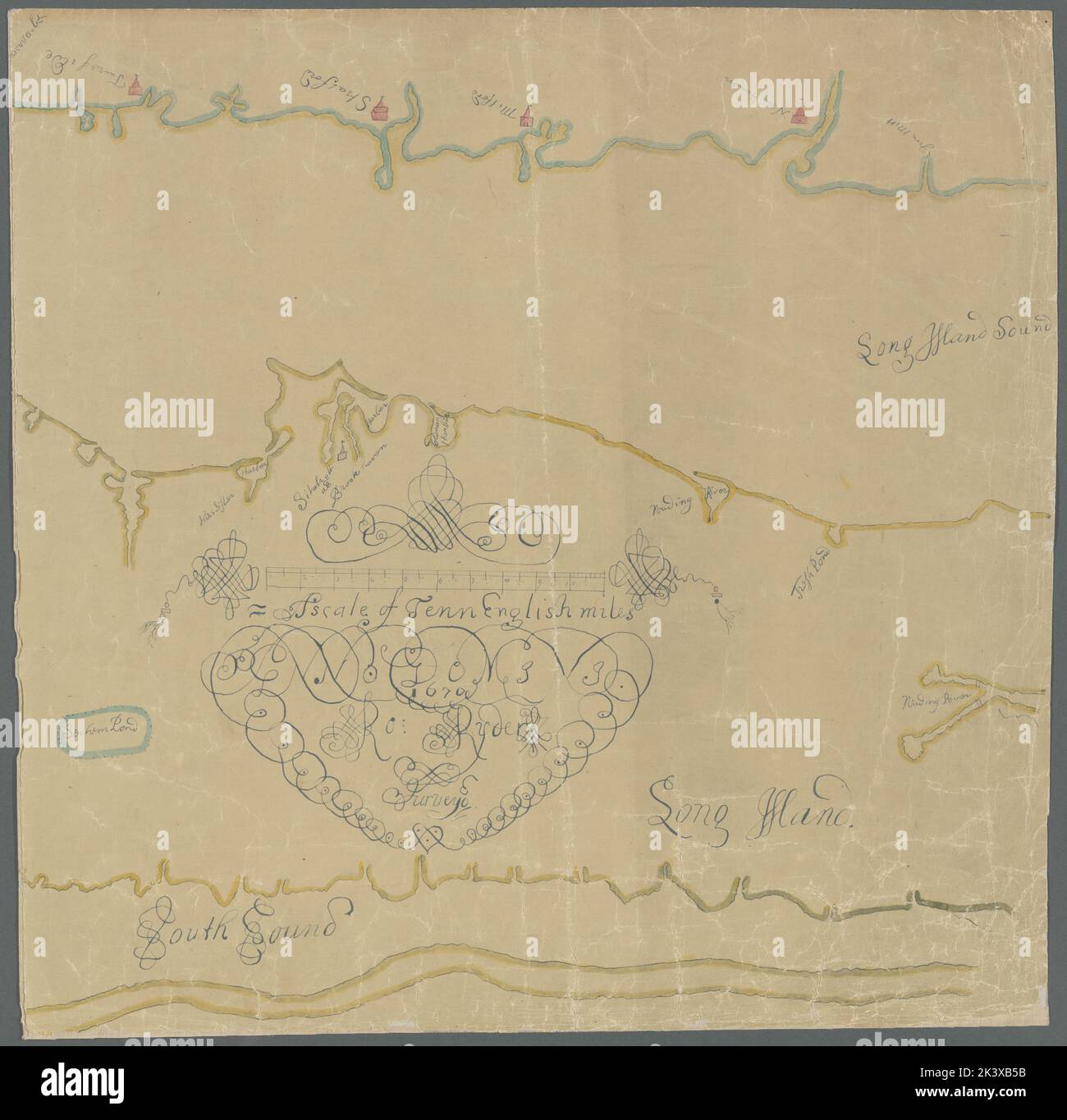 Carte de long Island et des régions adjacentes du Connecticut, de New York et du New Jersey carte de long Island aussi loin à l'est que la rivière pataugeoire cartographique. Cartes, cartes manuscrits, télécopies. 1800 - 1899. Lionel Pincus et Princess Firyal Map Division. Long Island (New York), comté de Suffolk (New York), comté de Nassau (New York), comté de Queens (New York), comté de Kings (New York), New York County (N.Y.), Bronx County (N.Y.), Connecticut, New Jersey Banque D'Images