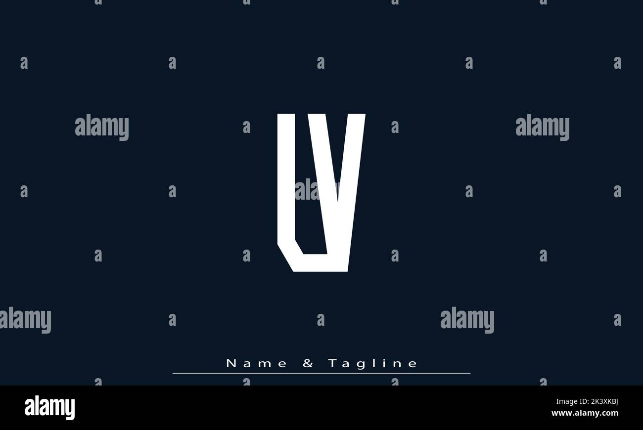 Lettres de l'alphabet initiales Monogram logo LV , VL Illustration de Vecteur