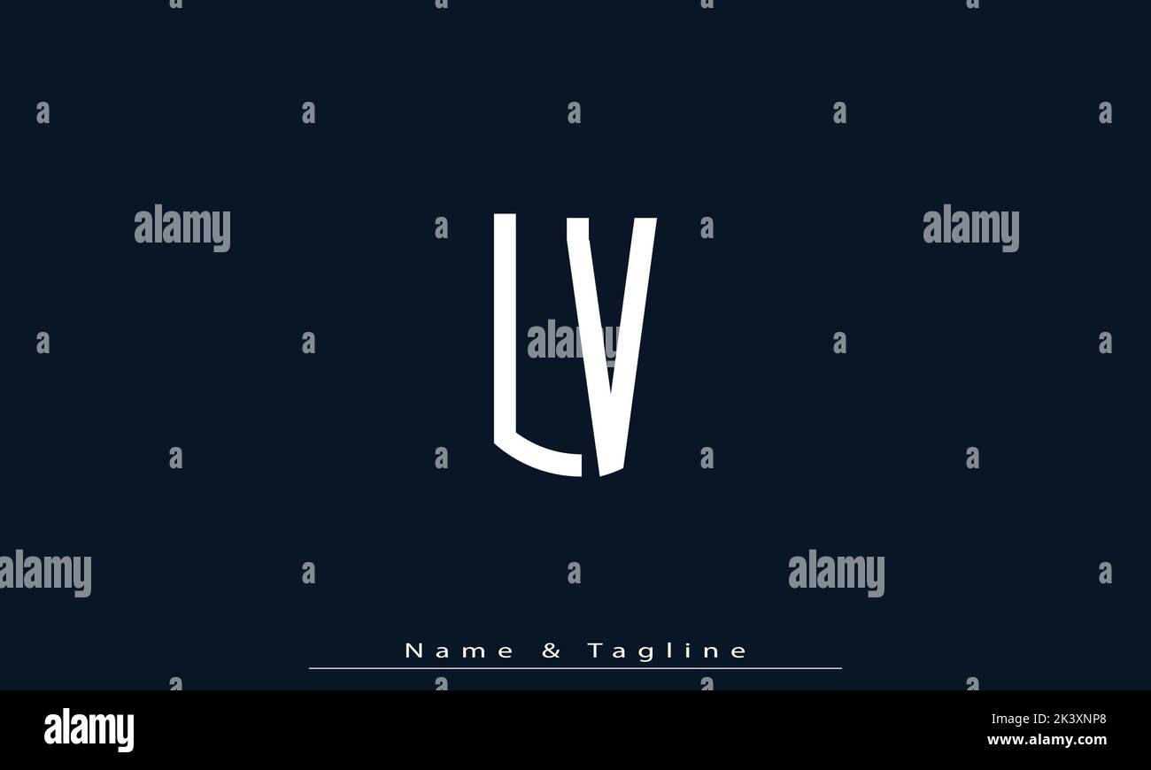 Lettres de l'alphabet initiales Monogram logo LV , VL Illustration de Vecteur