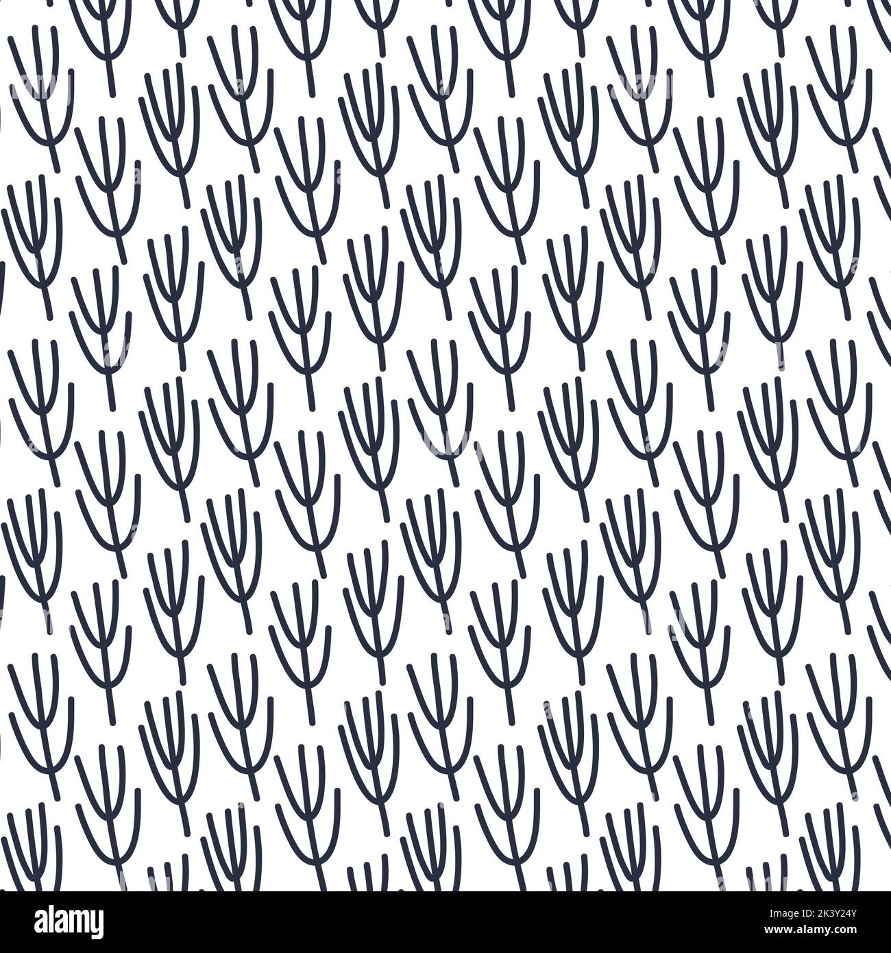 Branches minimalistes noires. Motif abstrait sans coutures. Illustration de Vecteur
