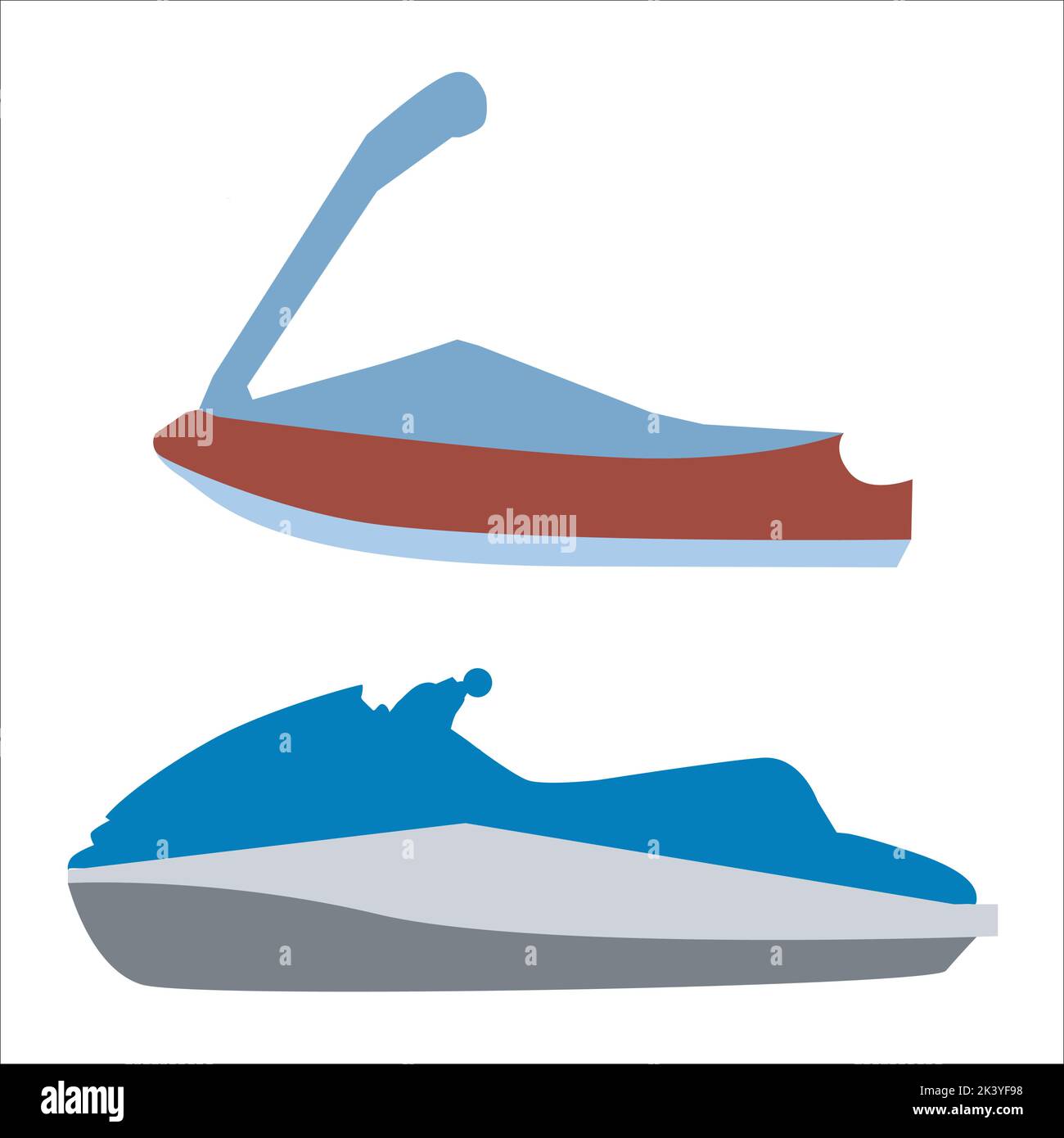 Ensemble vectoriel d'illustrations de jet ski isolé sur fond blanc Illustration de Vecteur
