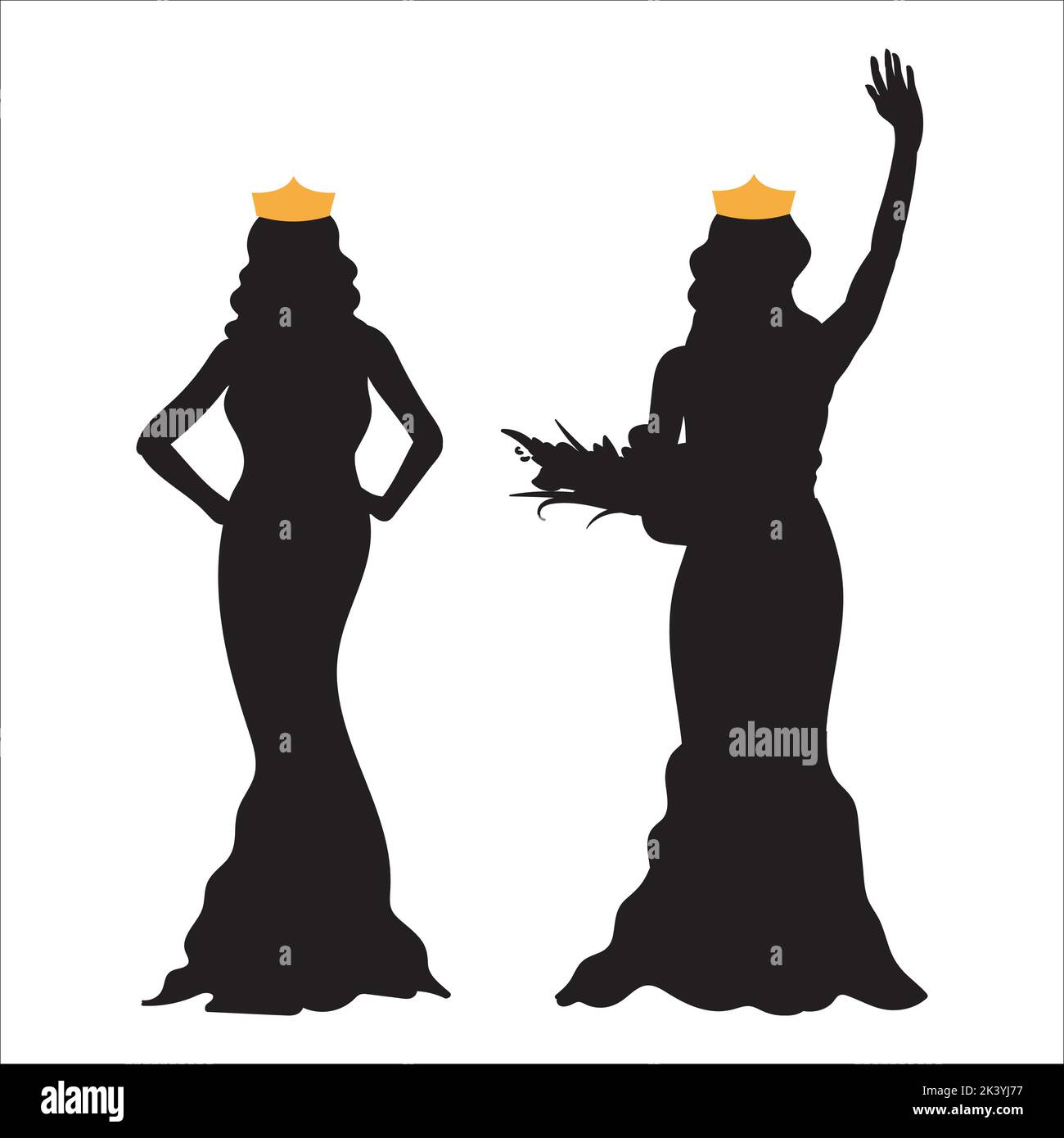 Ensemble vectoriel de pages de beauté Silhouettes Illustration isolée sur fond blanc Illustration de Vecteur