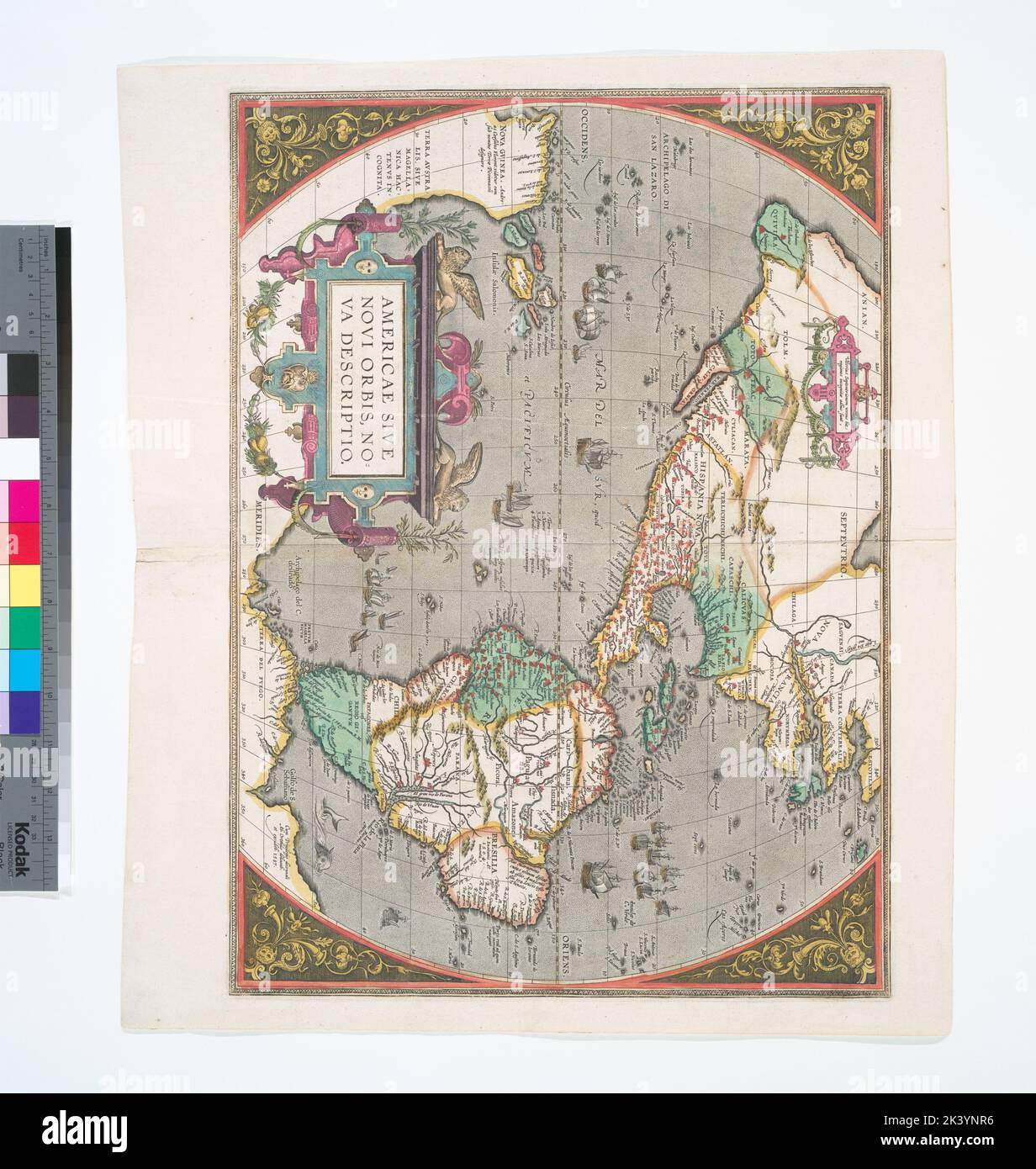 Americae sive novi orbis, nova description. Ortelius, Abraham, 1527-1598. Cartographie. Cartes. 1606. Lionel Pincus et Princess Firyal Map Division. Amérique, Amérique , cartes , début de travaux à 1800 Banque D'Images