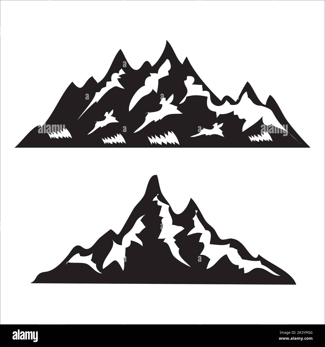 Ensemble vectoriel de montagnes Rocheuses Illustration isolée sur fond blanc Illustration de Vecteur