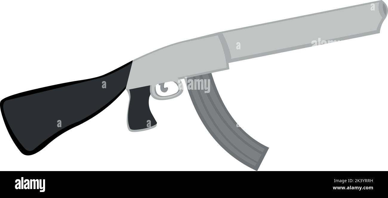 Illustration vectorielle d'une mitrailleuse de guerre de dessin animé Illustration de Vecteur