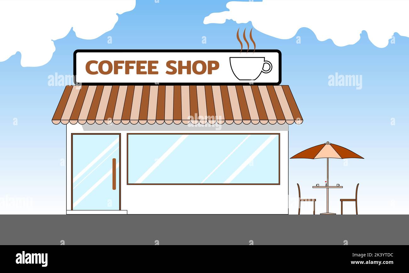 vecteur de l'illustration de design plat du café extérieur, personne Illustration de Vecteur