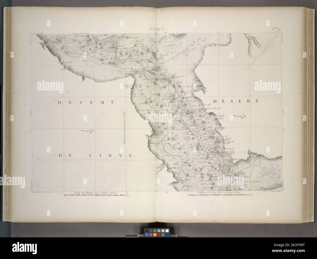 Siout Asyût topogr. 12 Cartographie. Cartes. 1828. Division des livres rares. Égypte Banque D'Images
