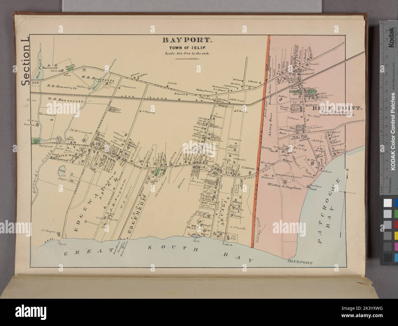 Bayport. Village ; Cartographie. Atlas, cartes. 1888. Lionel Pincus et Princess Firyal Map Division. Atlases , New York (État) , Suffolk Comté Banque D'Images