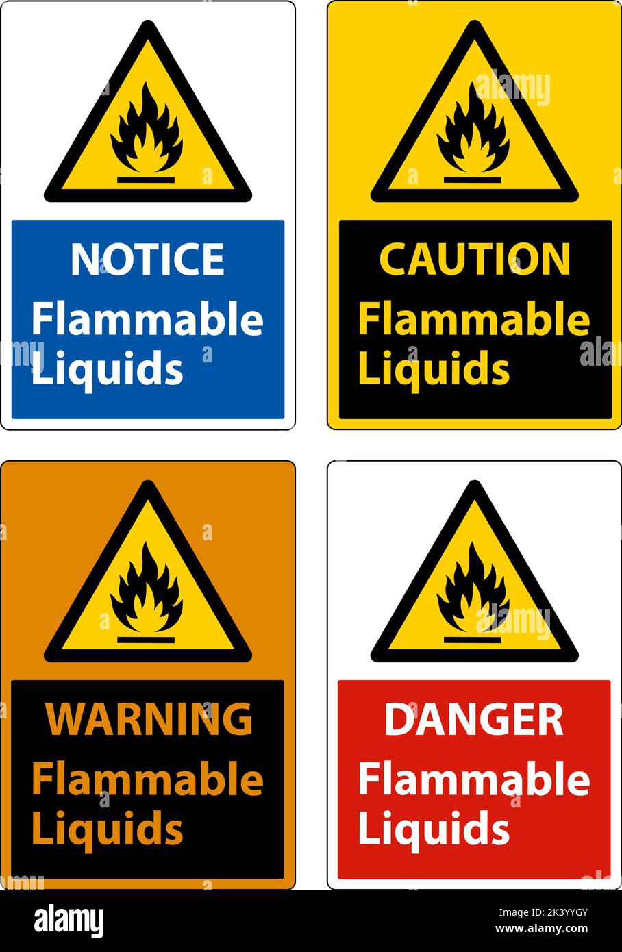 Liquides inflammables sur fond blanc Illustration de Vecteur