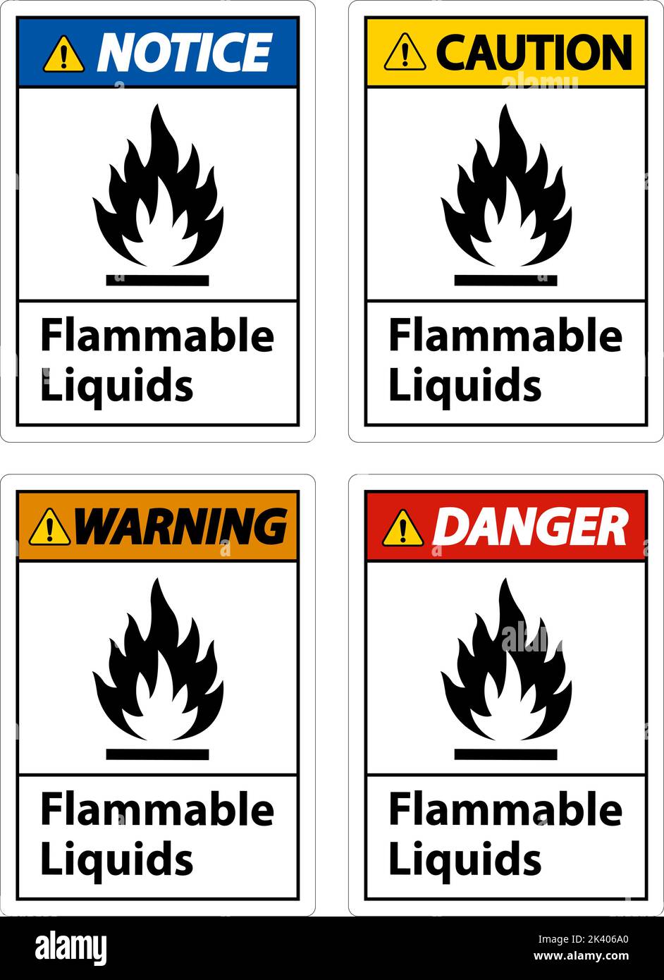 Liquides inflammables sur fond blanc Illustration de Vecteur