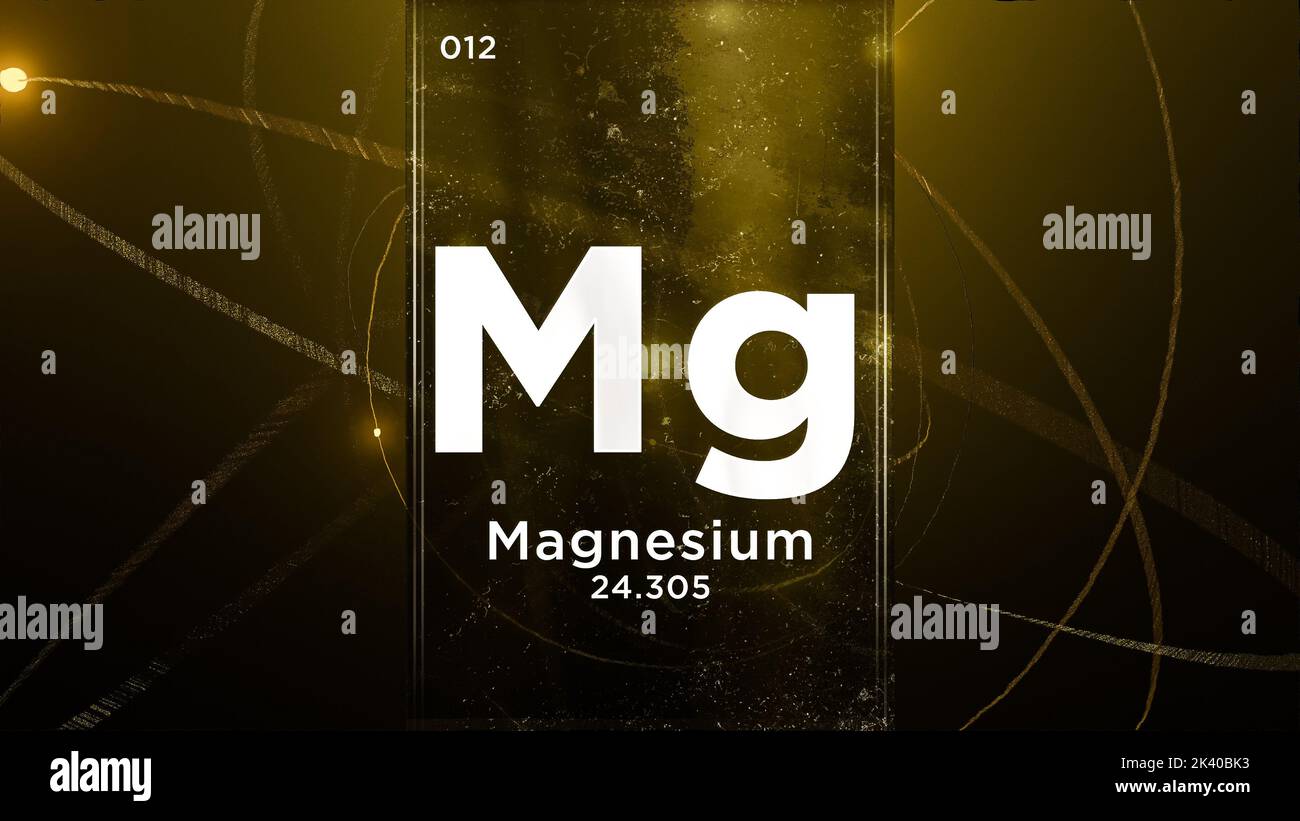 Symbole magnésium (mg) élément chimique du tableau périodique, 3D