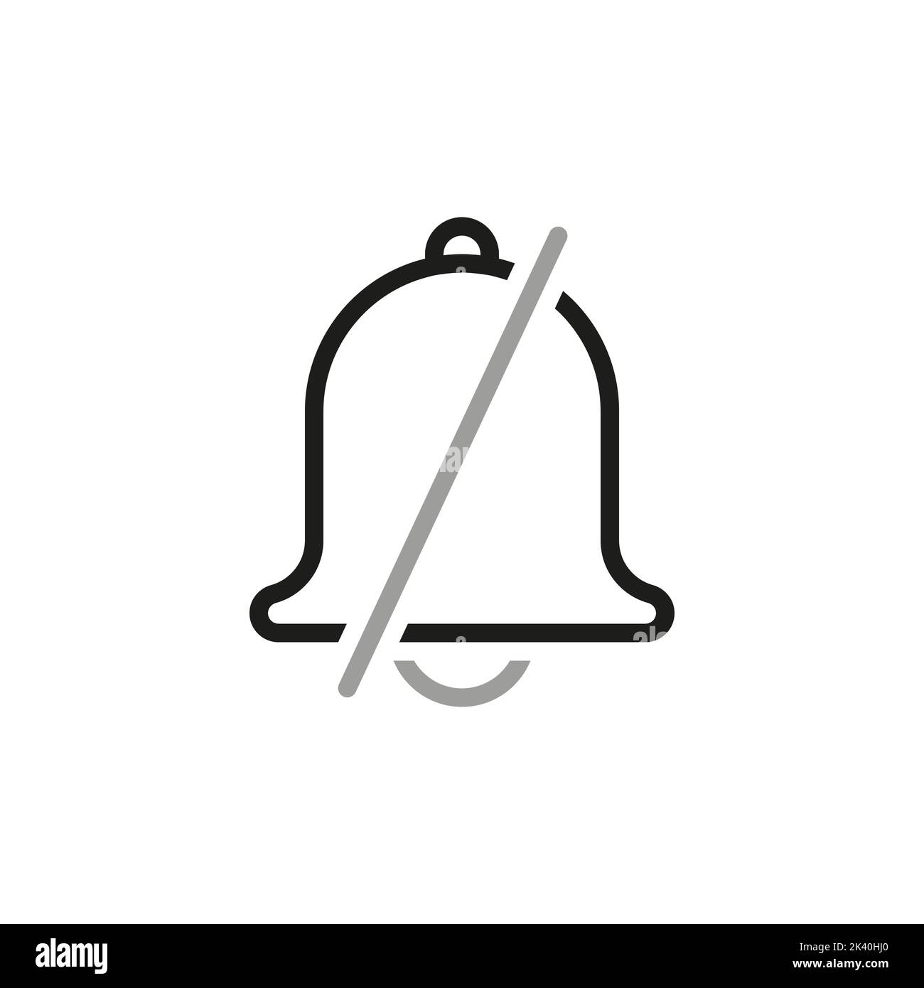 Icône de vecteur linéaire simple associée au mode muet. Icônes de ligne à propos de la notification. Éléments d'interface. Illustration vectorielle. Illustration de Vecteur