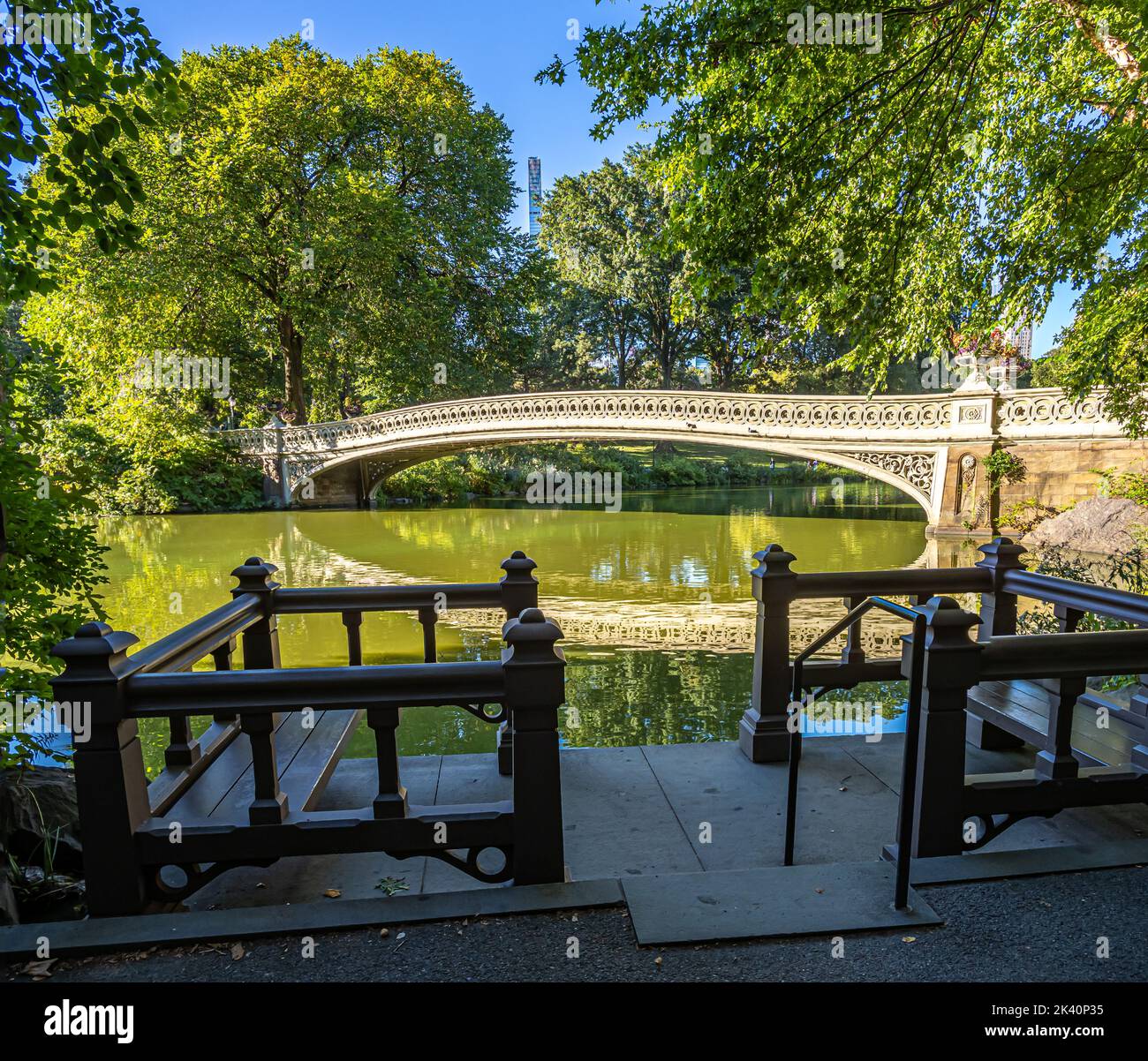 Bow bridge, Central Park, New York City Banque D'Images