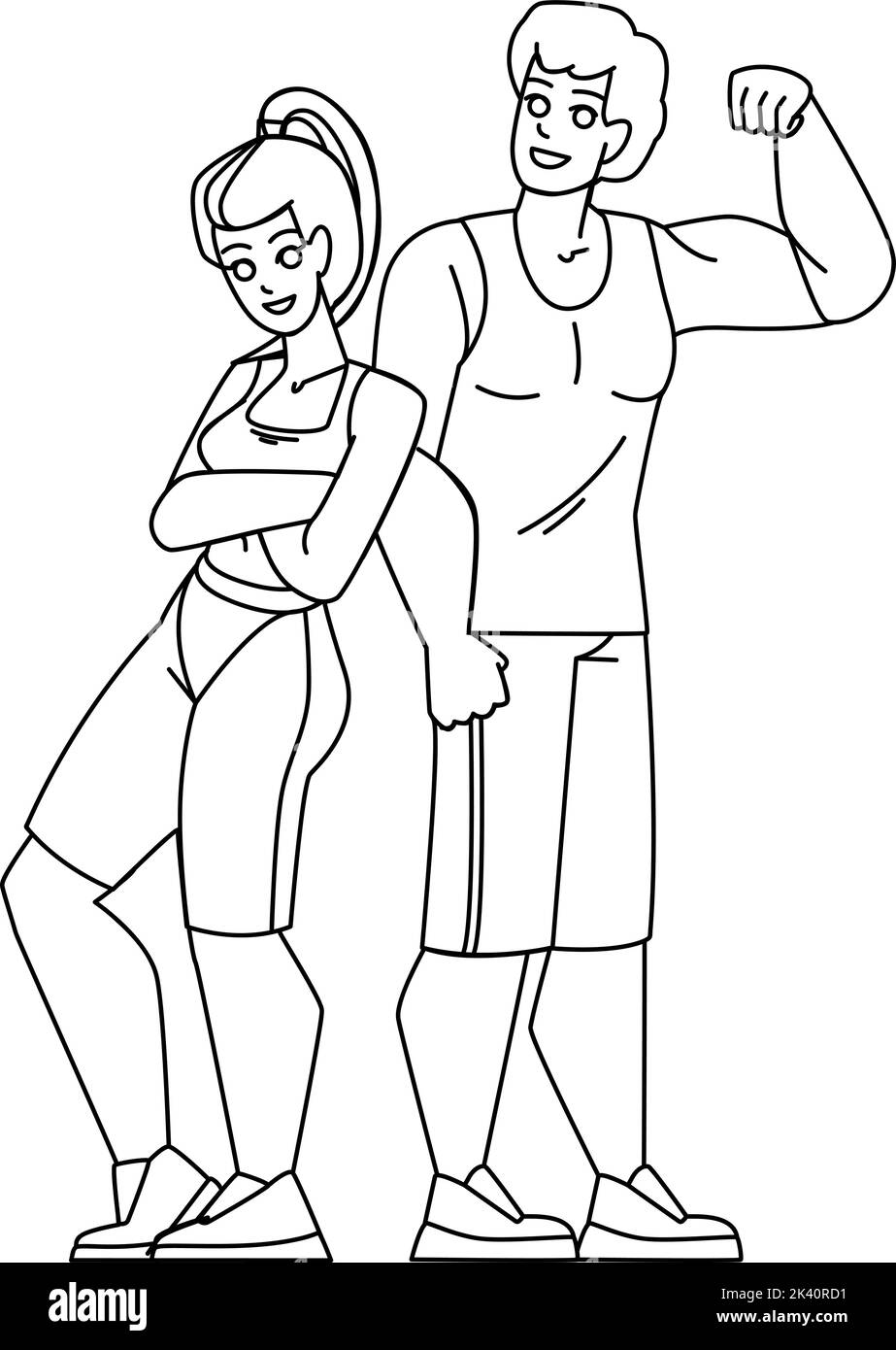 couple vecteur de forme physique Illustration de Vecteur