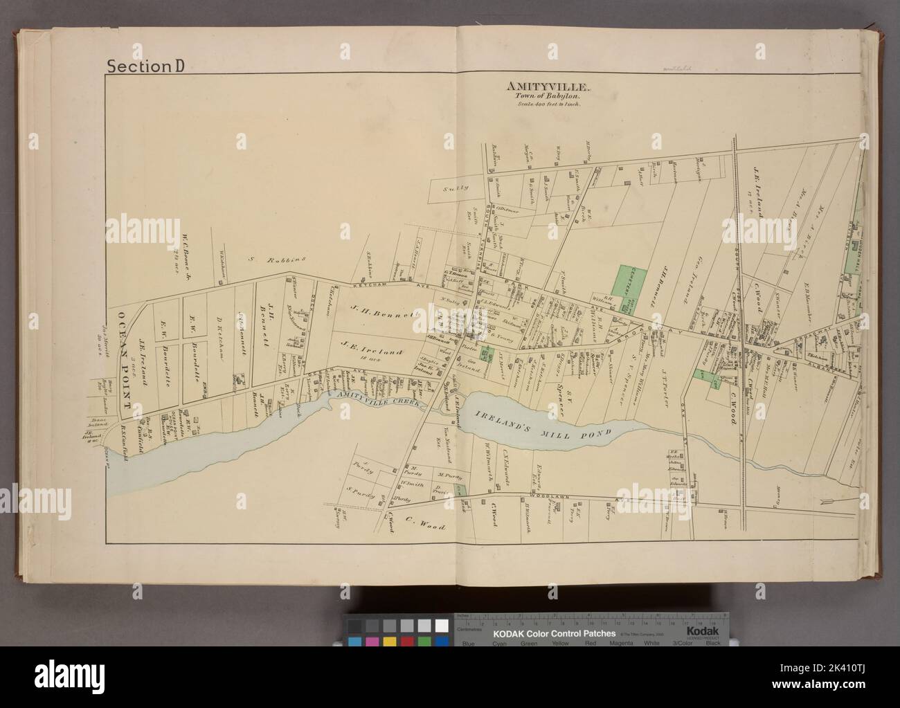 Amityville. Village Cartographie. Atlas, cartes. 1888. Lionel Pincus et Princess Firyal Map Division. Atlases , New York (État) , Suffolk Comté Banque D'Images