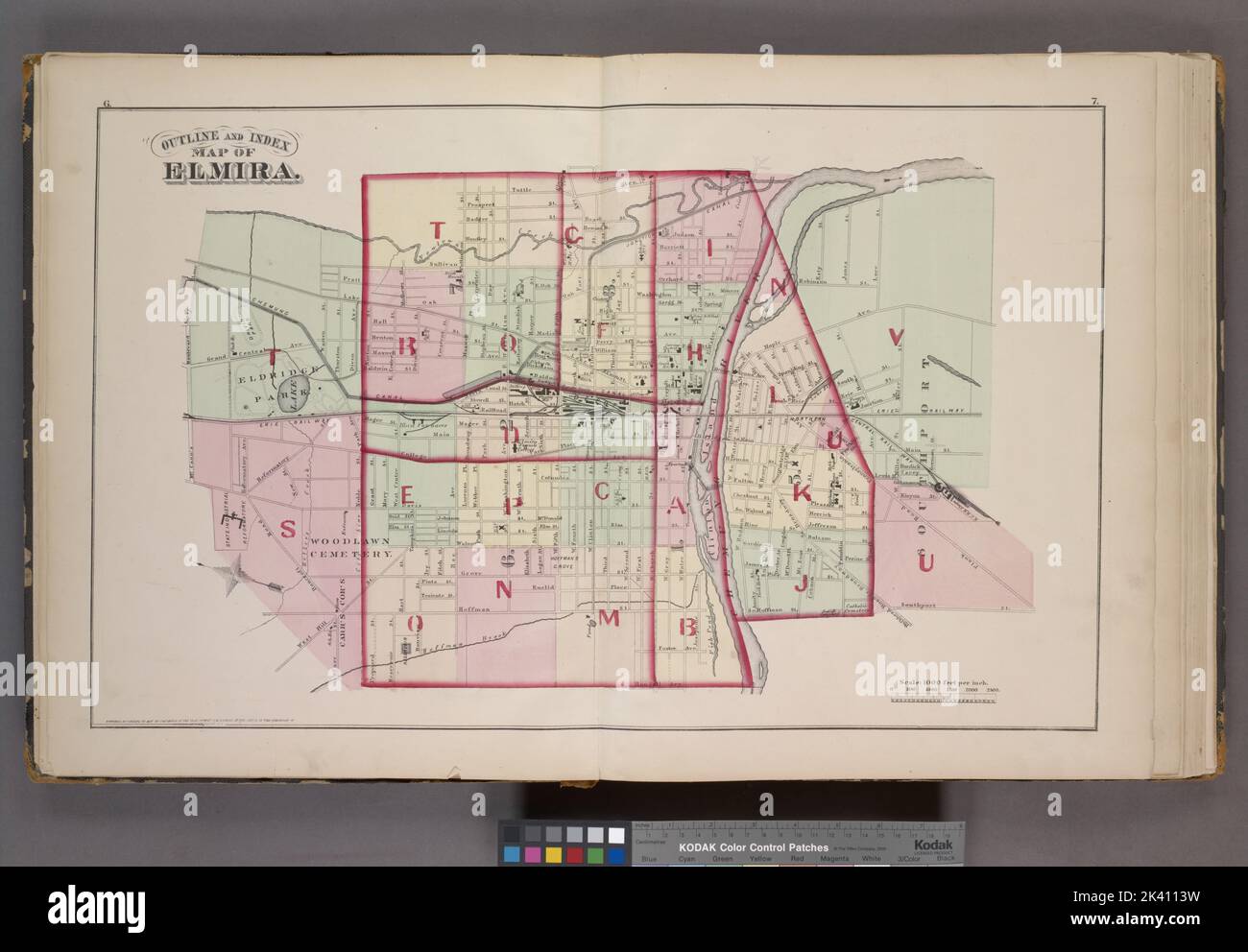 Plan et carte d'index d'Elmira Cartographie. Atlas, cartes. 1876 ...